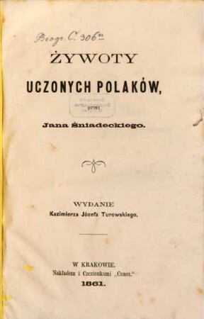 Zywoty uczonych Polaków