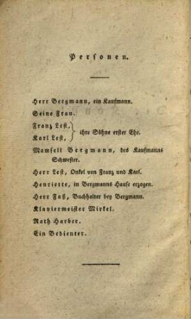 A. W. Ifflands dramatische Werke, 14. Die Künstler. Die Höhen