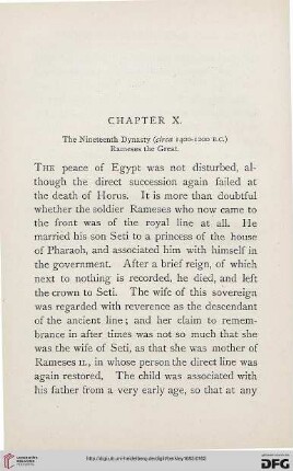 Chapter X; The Nineteenth Dynasty (circa 1400-1200 B.C.): Rameses the Great