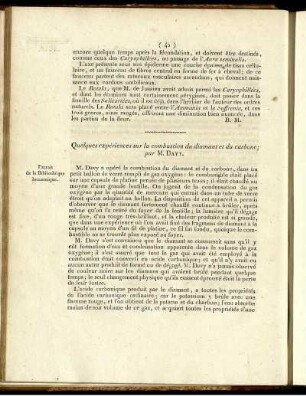 Quelques expériences sur la combustion du diamant et du carbone