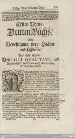 Dritten Buchs/ Von Bevestigung dero Städte und Schlösser.
