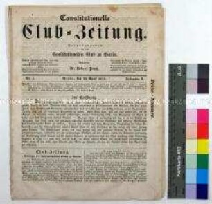 Constitutionelle Club-Zeitung, 2. Jahrgang, Nr. 1