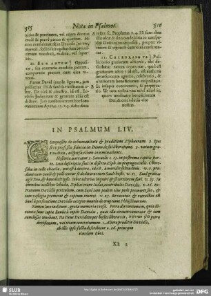 In Psalmum LIV.[i.e. LIII.] Psalmus LIV. [i.e. LIII.]