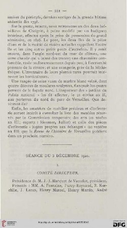 Séance du 3 décembre 1920