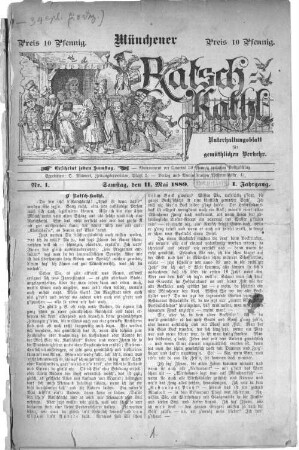 Münchener Ratsch-Kathl : nun "Münchener Lokal-Anzeiger". 1889 = Jg. 1