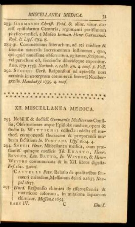 XII. Miscellanea medica