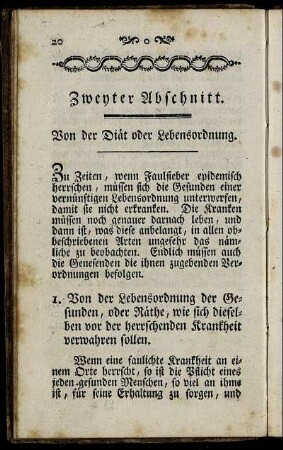 Zweyter Abschnitt. Von der Diät oder Lebensordnung.