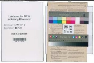 Entnazifizierung Heinrich Klein , geb. 06.11.1891 (Gelderheber)