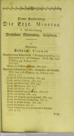 I. Abtheilung. Brennbare Mineralien