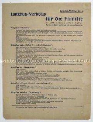 Merkblatt für den Luftschutz
