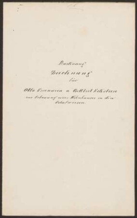 Eckstein, Gottlieb und Esenwein, Otto, Lederfabrikanten Bau eines Wohnhauses