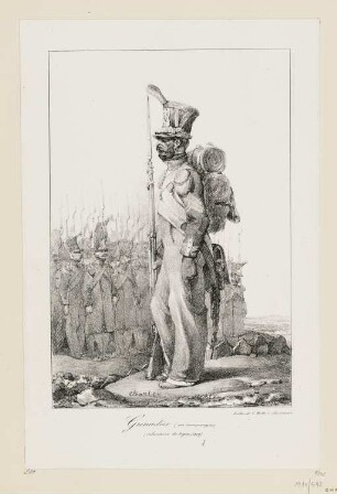 Grenadier, en campagne, aus: "Infanteriekostüme 1809"