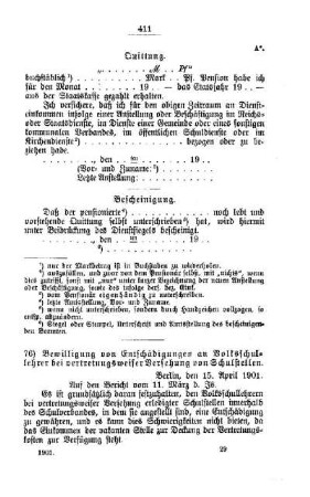 Bewilligung von Entschädigungen an Volksschullehrer bei vertretungsweiser Versehung von Schulstellen : [G. Oeffentliches Volksschulwesen]