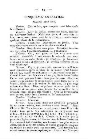 Cinquième entretien