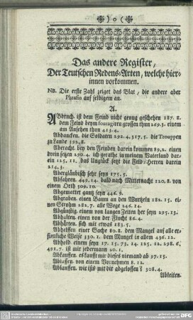 Das andere Register, Der Teuschen Redens-Arten, welche hierinnen vorkommen