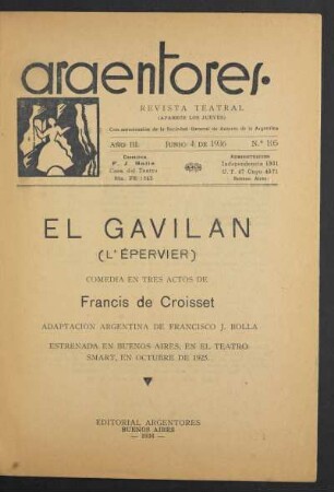 1936010500: El galiván : comedia en tres actos