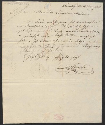 Brief an B. Schott's Söhne : 10.03.1828