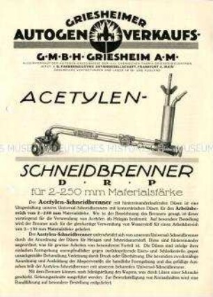 Acetylen-Schneidbrenner