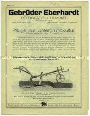 Pflüge zur Untergrundkultur.