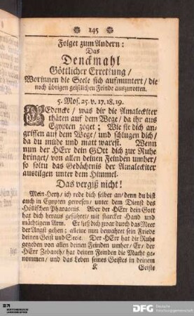 Folget zum Andern: Das Denckmahl Göttlicher Errettung [...]