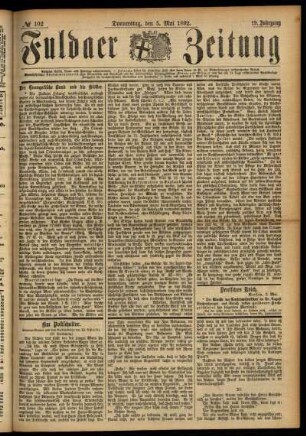 Ausgabe vom Donnerstag, den 05. Mai 1892.