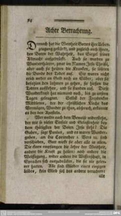 Achte Betrachtung