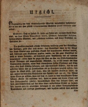 Wohlverdientes Todesurtheil des Joseph N., vulgo Patriot, welcher auf höchste Anbefehlung des Churfürstl. hochlöbl. Hofraths allhier in München ... 11. October 1800 ... hingerichtet worden