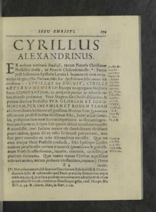 Cyrillus Alexandrinus.