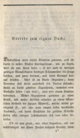Vorrede zum eigenen Buche
