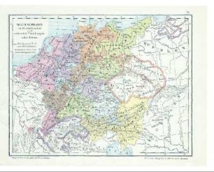 Deutschland im 15. Jahrhundert und nach seiner Einteilung in zehn Kreise