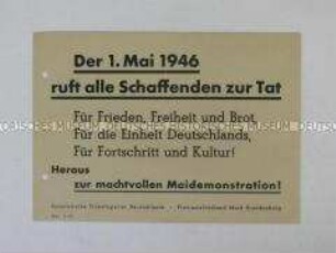 Flugblatt der SED mit einem Aufruf zum 1. Mai