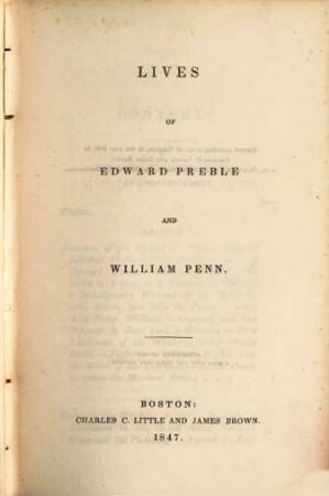 Lives of Edward Preble and William Penn