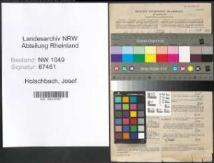 Entnazifizierung Josef Holschbach , geb. 29.03.1912 (Arzt)
