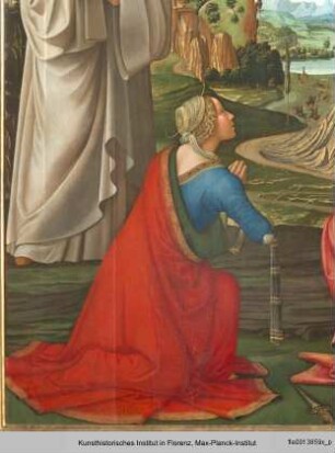 Christus in der Glorie mit den Heiligen Benedikt, Romuald, Attinea und Greciniana und dem Stifter Abt Giusto Bonvinci