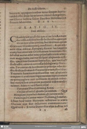 Oratio IV. Itali Militis