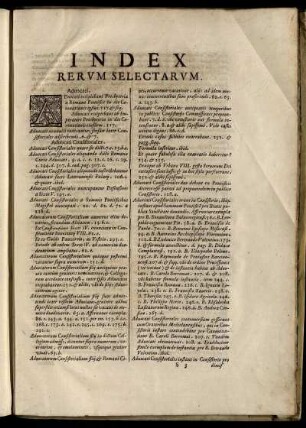 Index rervm selectarvm