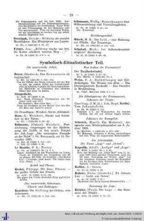 Symbolisch-Ritualistischer Teil