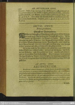 Artic. CXXIV. Poena proditionis. Straff der Verrätherey