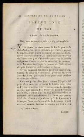 160-180, Lettre LXIX. du Roi.-LXXVII. du Roi.