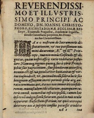 Disputatio Theologica, De Sacramentis In Genere