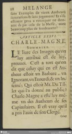 Article XXXVI. Charle-Magne