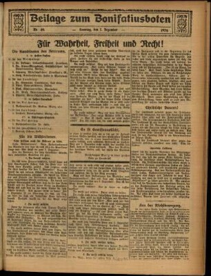 Zweite Ausgabe vom Sonntag, den 07. Dezember 1924.