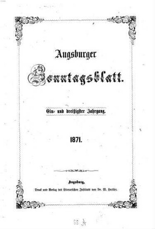 Augsburger Sonntagsblatt. 1871