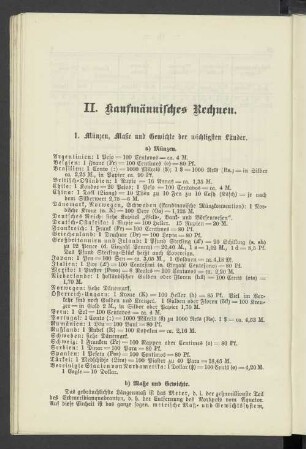 II. Kaufmännisches Rechnen