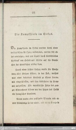 Die Kampfspiele im Cirkus