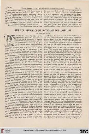 Aus der Manufacture Nationale des Gobelins