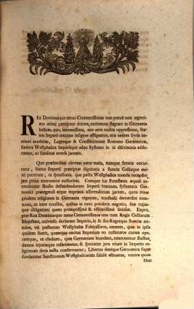 Declaratio Regis Sueciae In Comitiis Facta Per Suum Ministrum Dominum De Greiffenheim : Dictatum Ratisbonæ die 30. Martii 1757. per Moguntinum