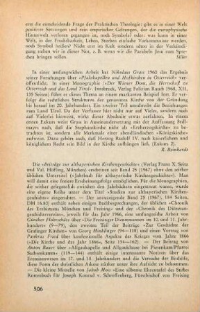 506 [Rezension] Grass, Nikolaus, Der Wiener Dom, die Herrschaft zu Österreich und das Land Tirol