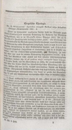 1-5 "Apostolica evangelii Matthaei origo defenditur" von H. Olshausen