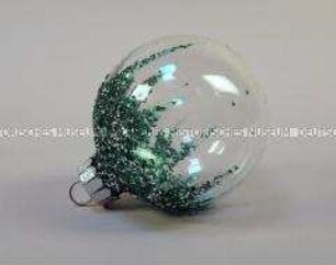 Christbaumschmuck: Christbaumkugel mit grünem Glitter